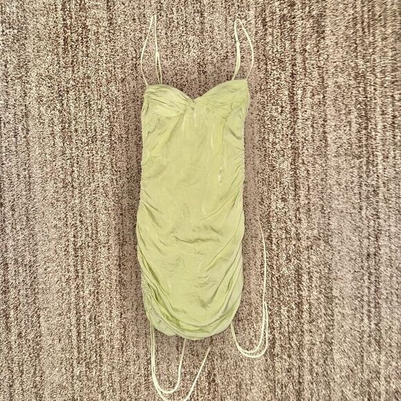 ZARA Women's Green Spaghetti Strap Dress Size Small - Picture 3 of 9